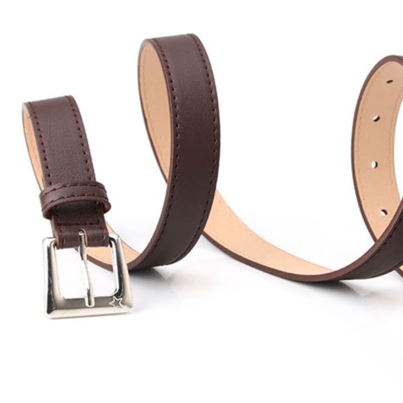 Vegan Leather Brown Casual Belt - Picture 7 of 11